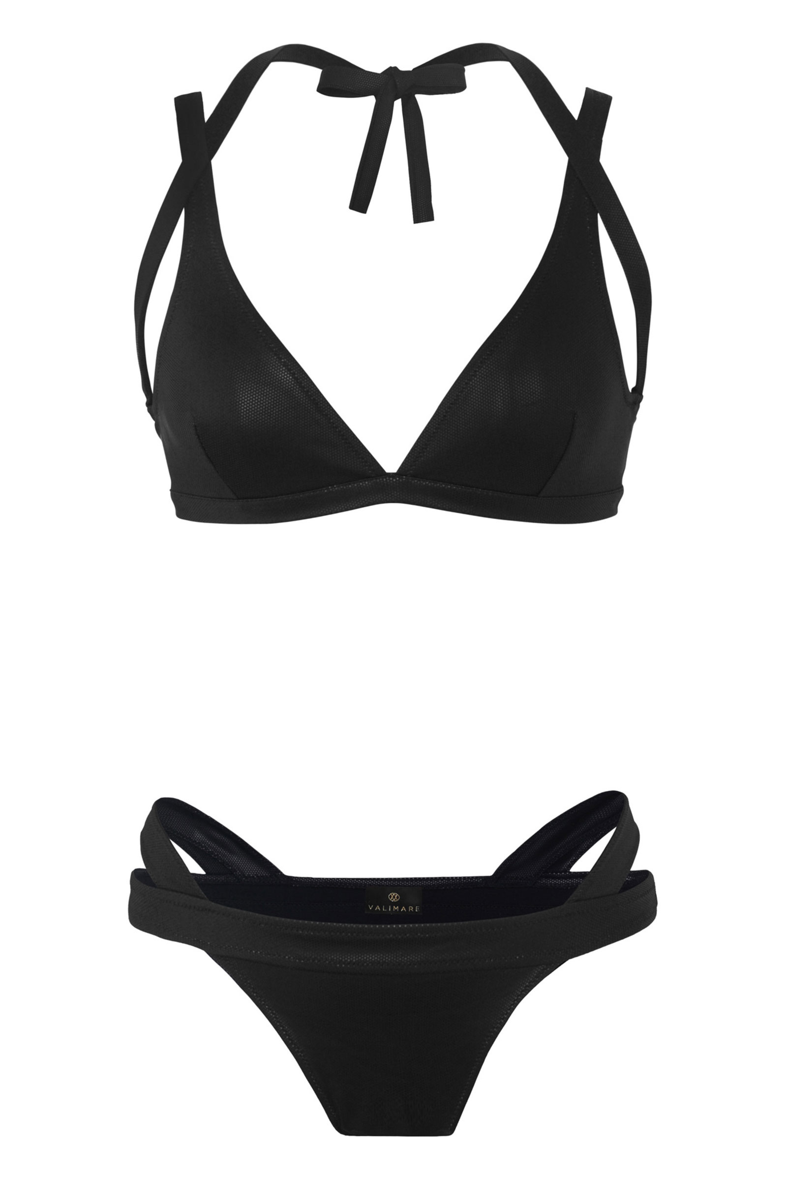 Cross strap bikini black