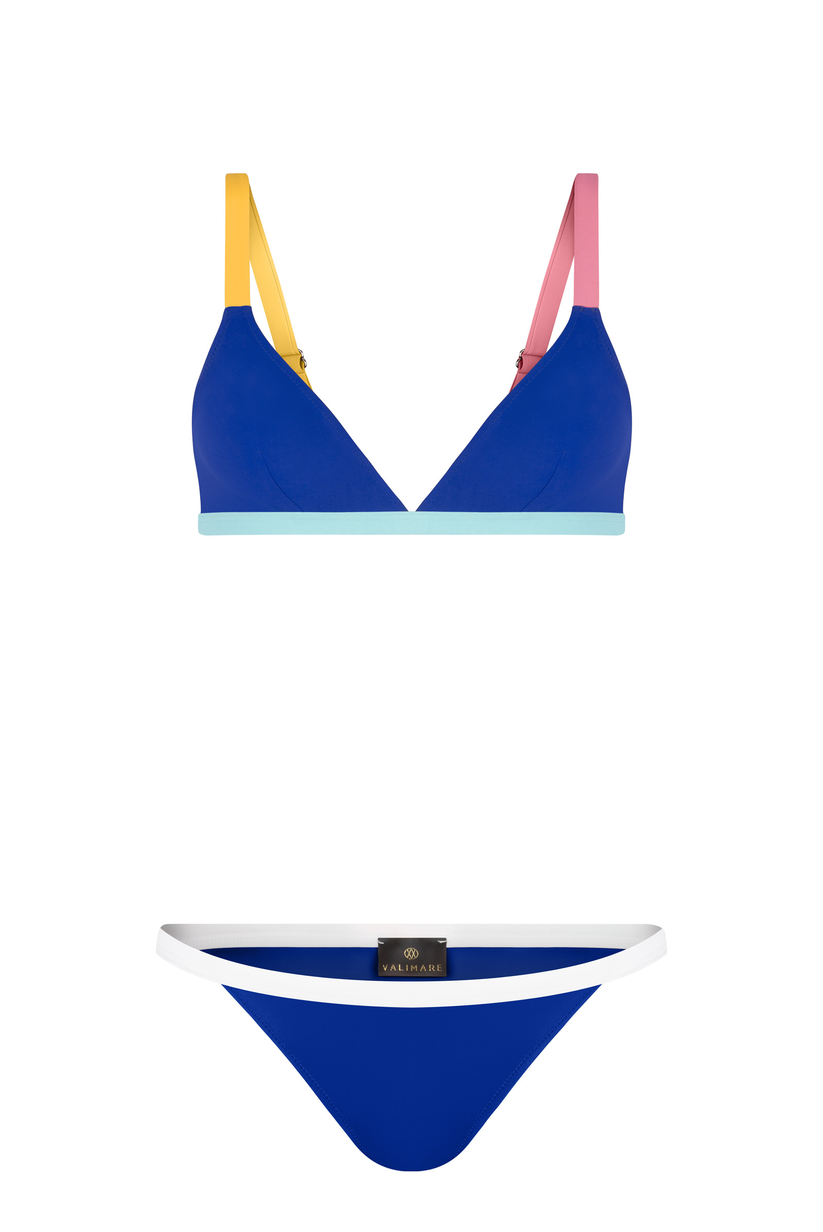 Designer swimwear | Colour block bikini deep blue