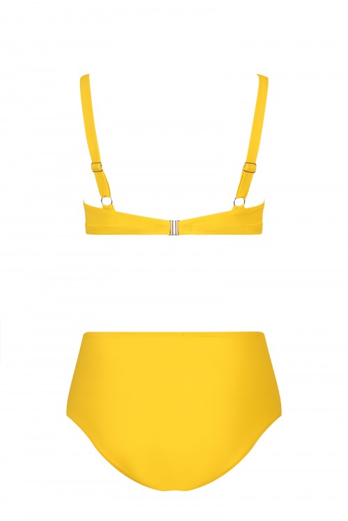 Designer swimwear | Bow style shoulder strap bikini Yellow